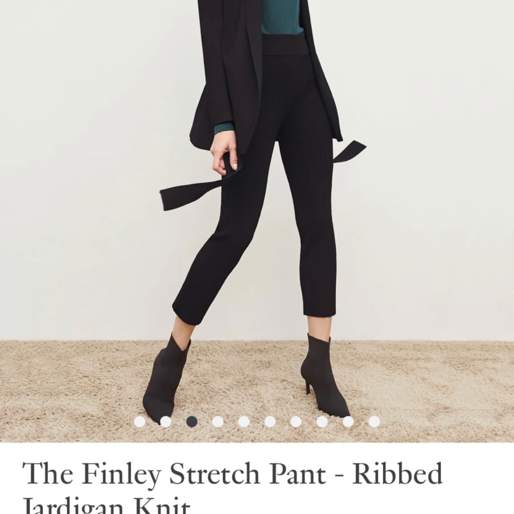 XL M.M. Lafleur The Finley Stretch Pant Ribbed Jardigan Knit Black Size X-Large